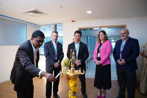 Cubic executives celebrating opening of India office
