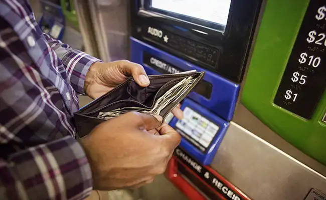 Fare payments by cash