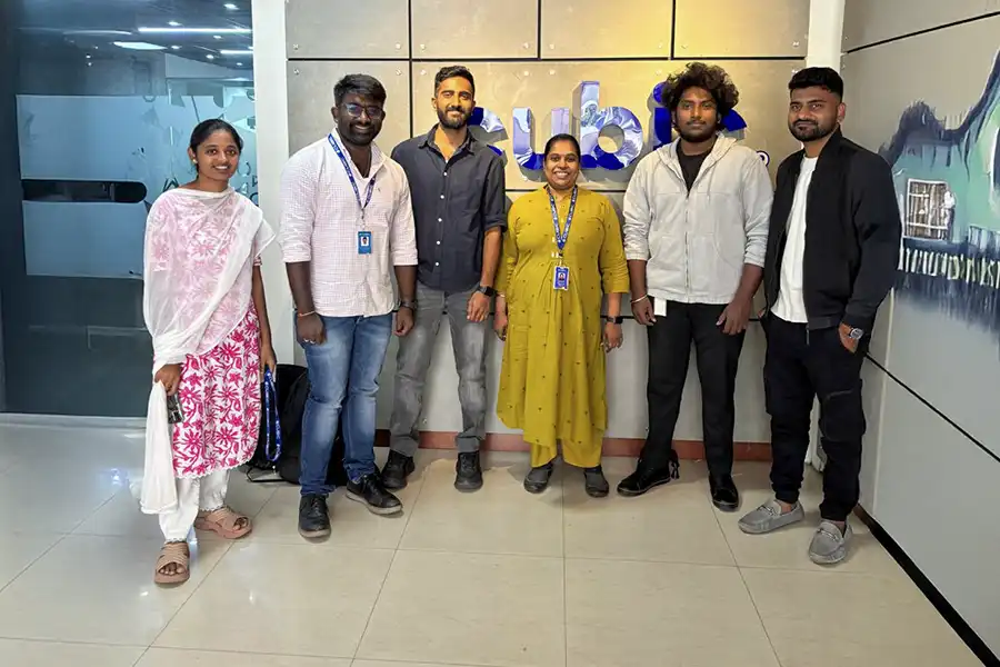 Sunita with Cubic’s team before COVID