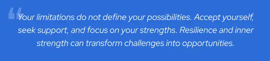 Sunita’s advice for people facing challenges with disabilities