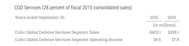 Defense Services Reportable Segments