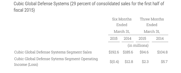 Defense Systems Reportable Segments